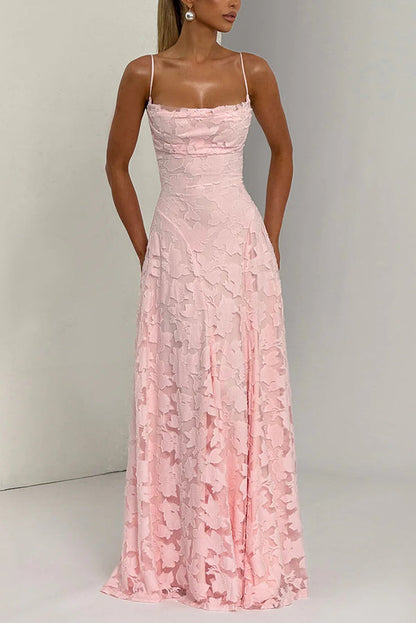 Lace Hollow Sleeveless Maxi Dress