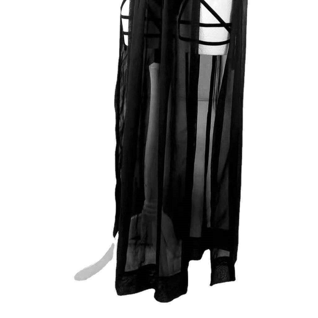 Gothic Cage Dress With Straps And Bosom Cushion Skirt