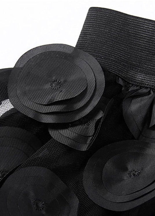 Mode Schwarz dot Patchwork Tüll Röcke Frühling