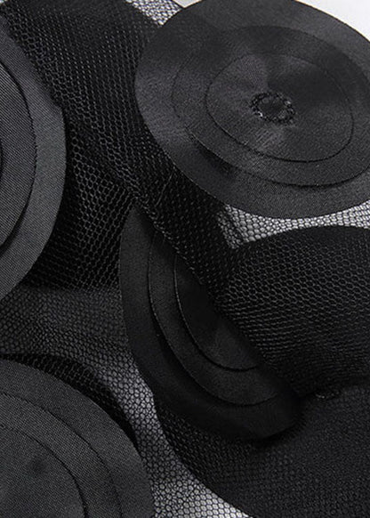 Mode Schwarz dot Patchwork Tüll Röcke Frühling