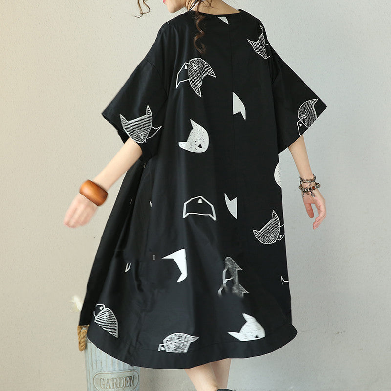 Mode schwarz natürliche Baumwolle Kleid plus Größe Kleidung Krawatte Taille Cinched Reisekleidung Frauen V-Ausschnitt Baumwolle Kaftane