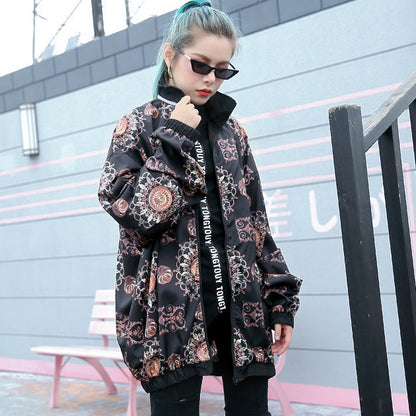 Mode Blumenoberteile in Übergröße Stand T-Shirt 2018 mit Reißverschluss Baggy Kleidung Oberteile