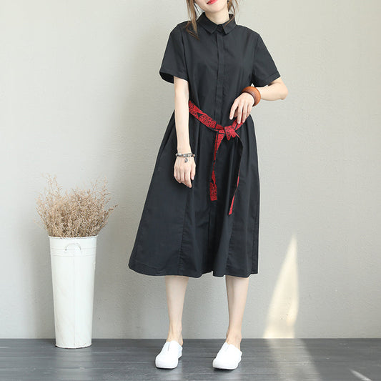 Mode Marine Baumwolle Etuikleider Plus Size Kleidung Baumwolle Kleidung Kleider