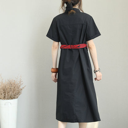 Mode Marine Baumwolle Etuikleider Plus Size Kleidung Baumwolle Kleidung Kleider