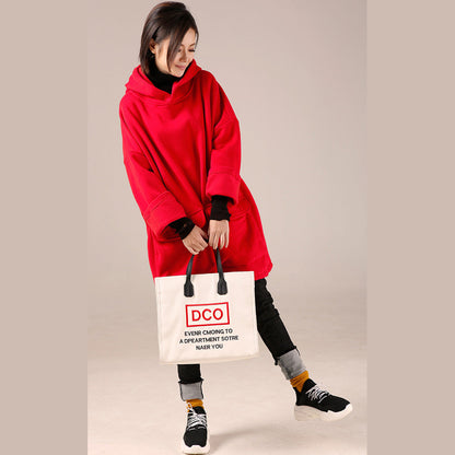 Mode rote Frauen High Neck Baumwolle Kapuzenblusen