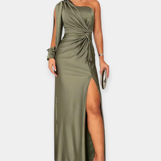 Maxi Dress with One Shoulder and Split