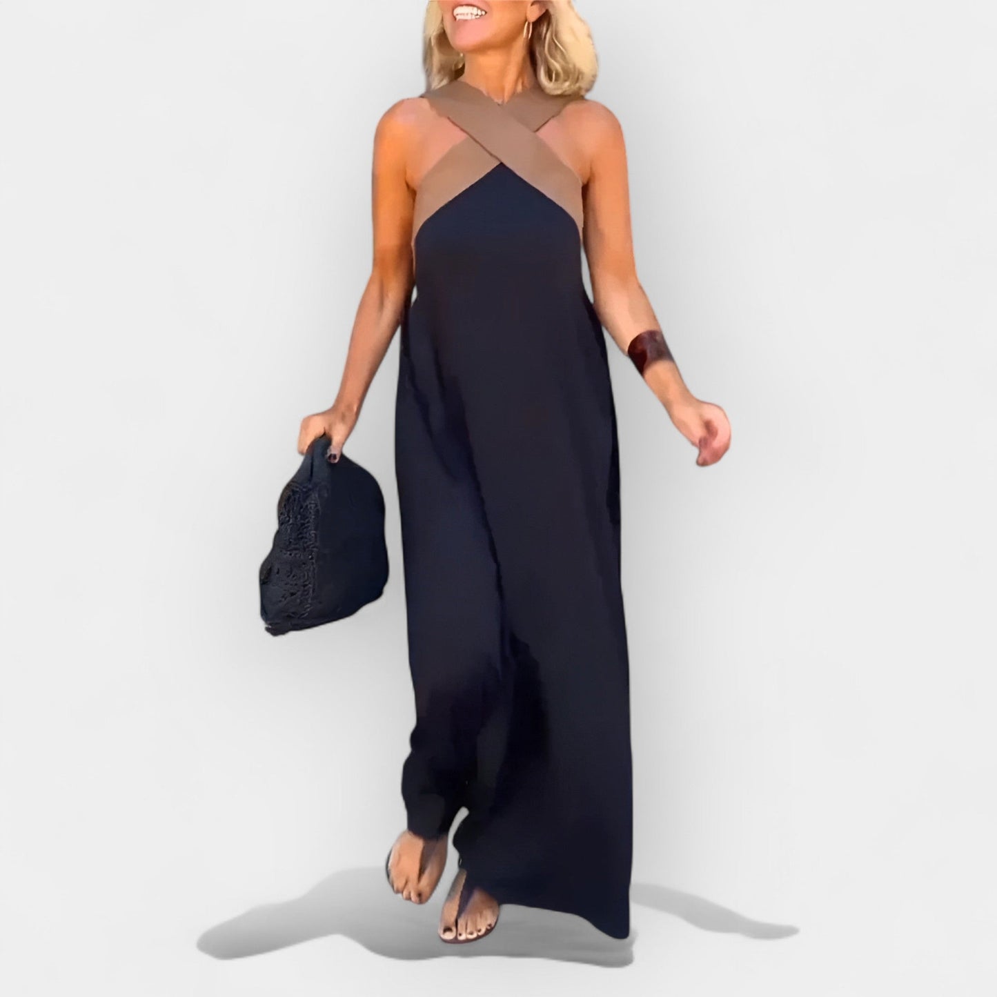Airy Dress with Wrap Neckline