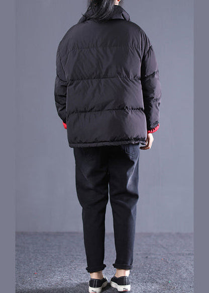 Neue schwarze plus größe kleidung stehkragen stepp mantel Elegante kordelzug taschen daunenmantel