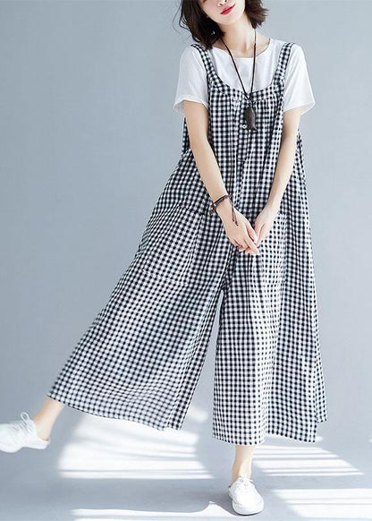 new high waist wide leg pants loose wild casual Strap pants - SooLinen