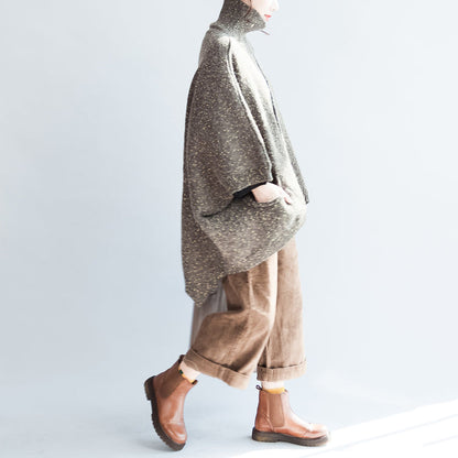 neue einzigartige Pullover aus Baumwolle in Übergröße mit hohem Halsausschnitt, modische Strickoberteile