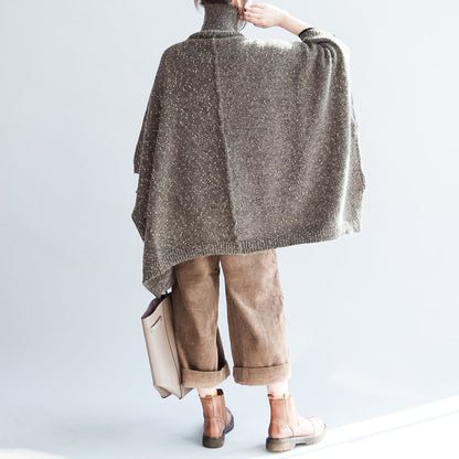 neue einzigartige Pullover aus Baumwolle in Übergröße mit hohem Halsausschnitt, modische Strickoberteile