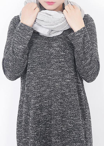 original design gray patchwork scarves women Jacquard wild shawl - SooLinen