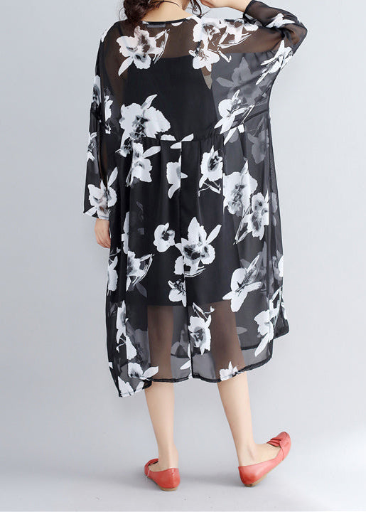 Foto farbe chiffon kleider casual chiffon kleid Neue zwei stücke floral kleid