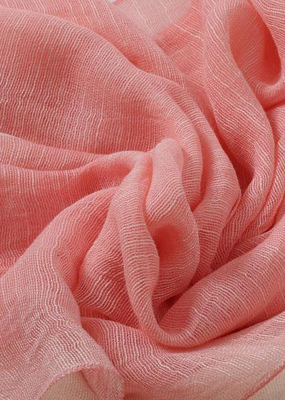 pink sunscreen cotton blended scarf double color fall scarves - SooLinen