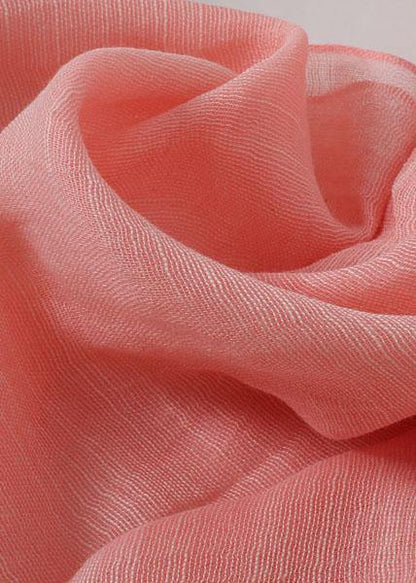 pink sunscreen cotton blended scarf double color fall scarves - SooLinen