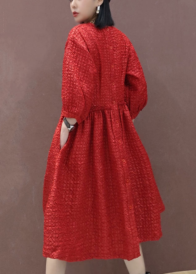 Plus größe Rot O-Ausschnitt A linie röcke Frühling