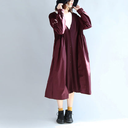 lila lässige Patchwork-Strickjacken aus Seide und Baumwolle, Oversize, lange Ärmel, lange Oberbekleidung