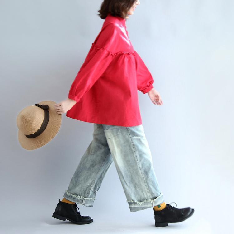 rote lässige Baumwolloberteile