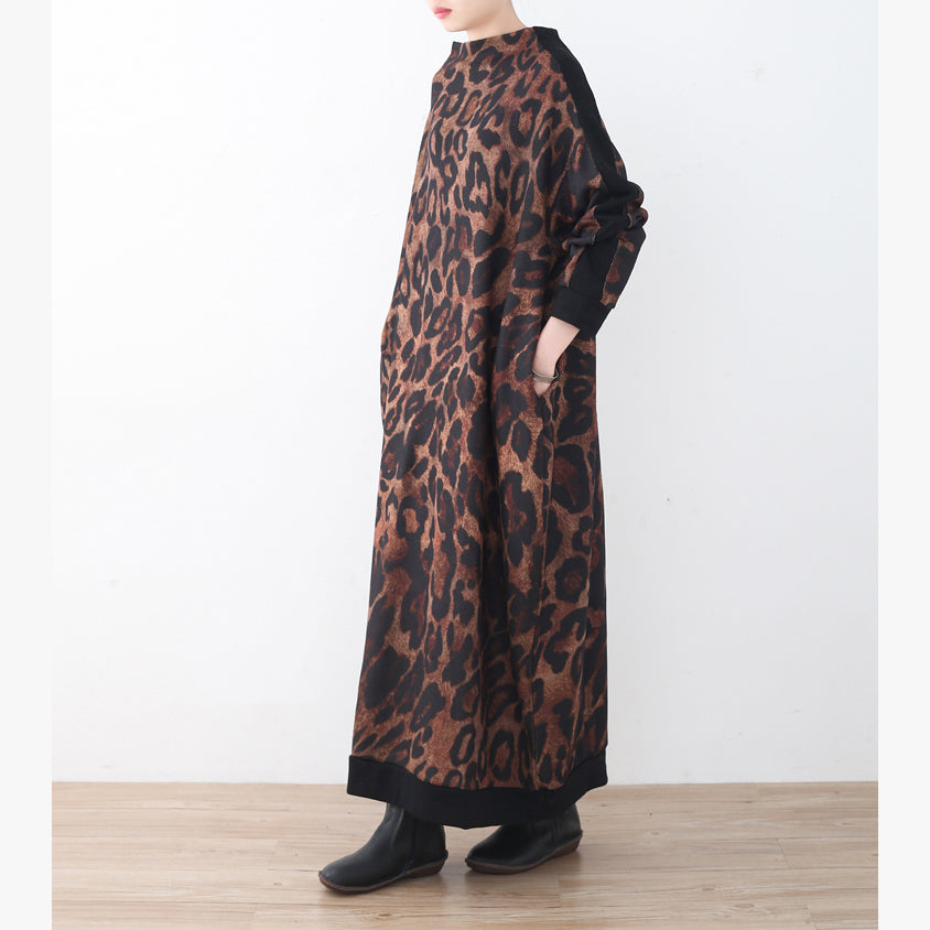 stilvolle Schokoladen-Langpullover Herbstmode Patchwork Pullover Pullover 2018 High Neck Herbstkleider