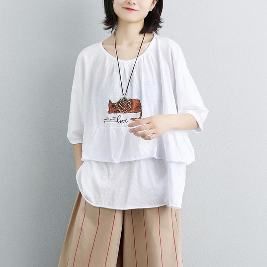 Stilvolle sommer t-shirt plus größe kleidung Lose Frauen Einreiher Polo Kragen Beige Shirt