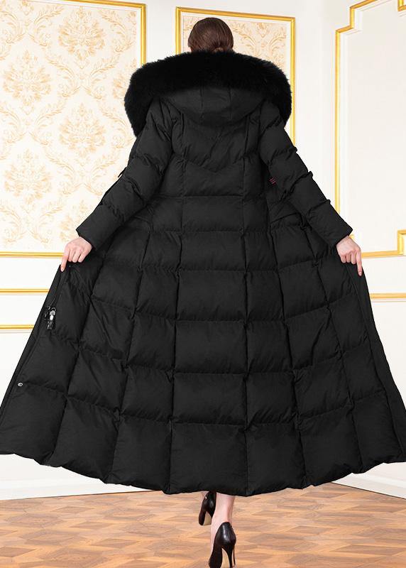 fine Loose fitting winter jacket winter coats black hooded casual outfit - SooLinen