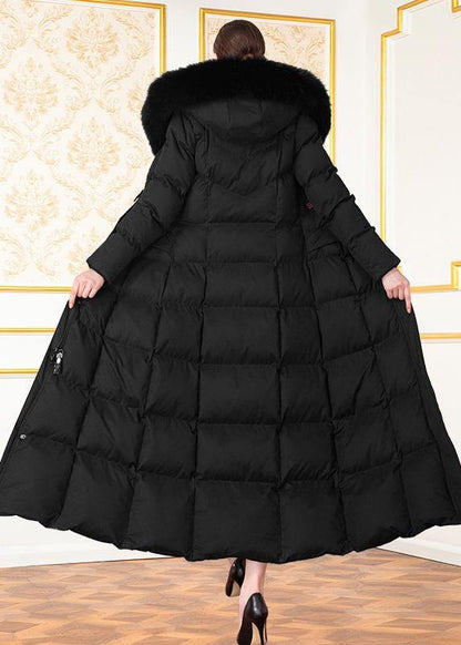 fine Loose fitting winter jacket winter coats black hooded casual outfit - SooLinen