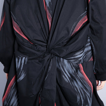 feiner armeegrüner Mantel in Übergröße mit Stehkragen, langer Mantel, neuer, taillierter Baggy-Trenchcoat