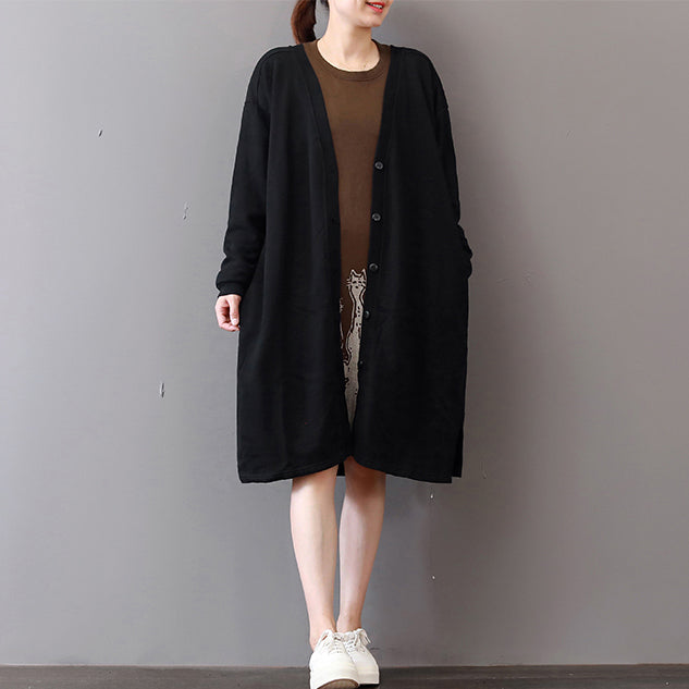 fine black coats plus size prints maxi coat boutique v neck long cardigans