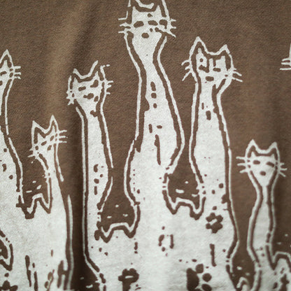 feine khakifarbene Etuikleider aus Baumwolle, trendige Baumwollkleidung in Übergröße, Kleider mit Prints, Vintage-Baumwollkleid mit seitlicher Öffnung