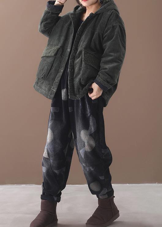 fine plussize snow jackets hooded outwear green short women coats - SooLinen