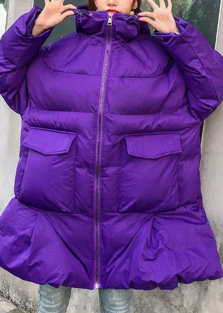 fine purple overcoat oversize Jackets & Coats hooded winter winter coats - SooLinen