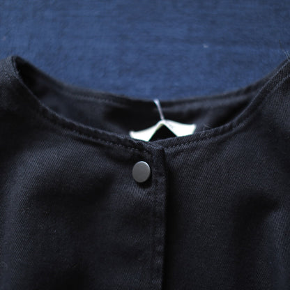 Vintage schwarzer langer Mantel Locker sitzender Stehkragen Jacken &amp; Mäntel Mode Langarmmäntel