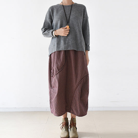warme graue Winterpullover mit offenem Rücken, Strickpullover-Oberteile, lässiger Winterpullover