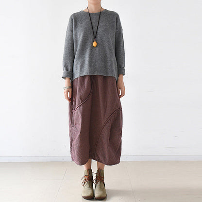 warme graue Winterpullover mit offenem Rücken, Strickpullover-Oberteile, lässiger Winterpullover