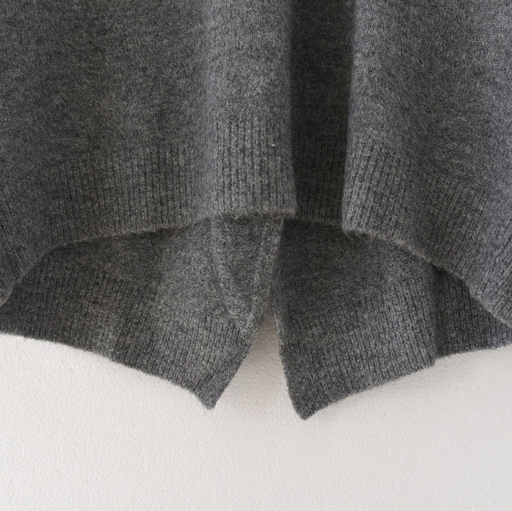 warme graue Winterpullover mit offenem Rücken, Strickpullover-Oberteile, lässiger Winterpullover