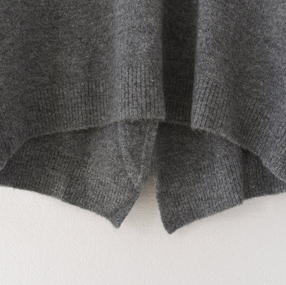warme graue Winterpullover mit offenem Rücken, Strickpullover-Oberteile, lässiger Winterpullover