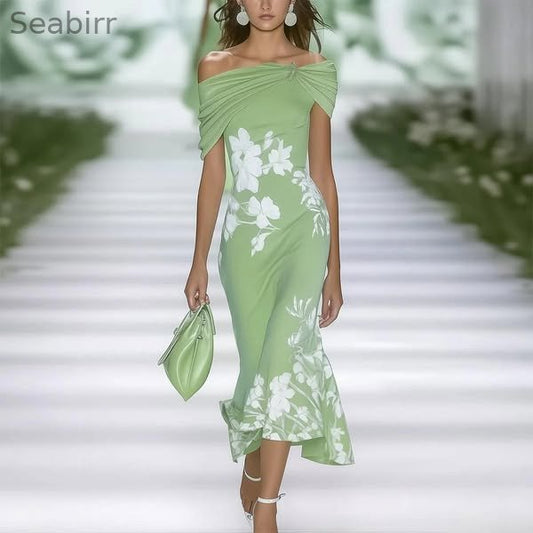 Spring Summer Floral Printed Elegant Dresses