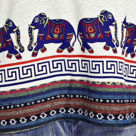 weißer lässiger Baumwollpullover mit Tiermuster in Übergröße, kurzärmeliges T-Shirt