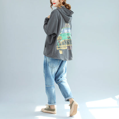 Winter neue graue Reißverschluss Baumwollmäntel mit Kapuze plus Größe beiläufige kurze