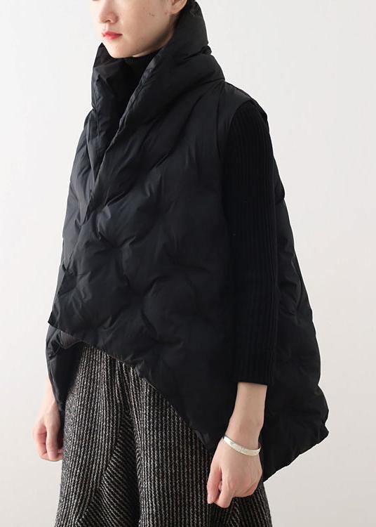 winter new original design women loose large size high neck down cotton vest thickened waistcoat - SooLinen