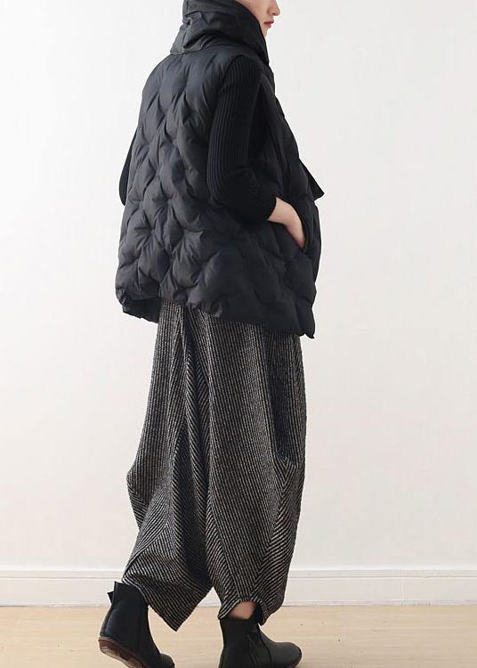 winter new original design women loose large size high neck down cotton vest thickened waistcoat - SooLinen