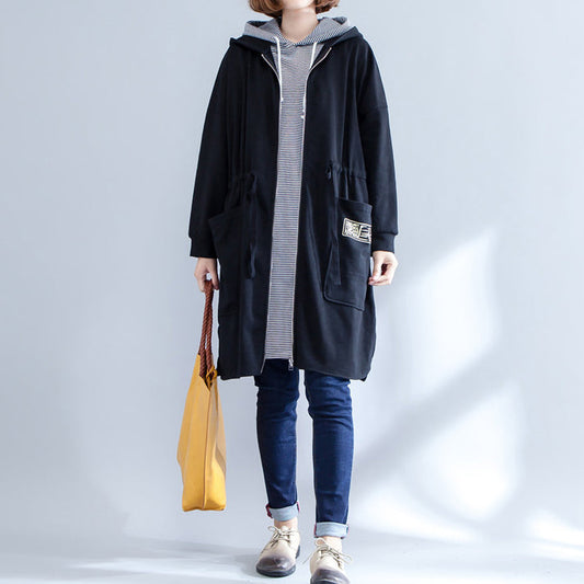 Winterdrucke Baumwoll-Sport-Cardigans Übergröße Casual Side Open Coat