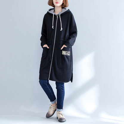 Winterdrucke Baumwoll-Sport-Cardigans Übergröße Casual Side Open Coat