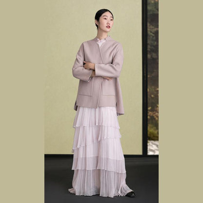 Damen Wolloberbekleidung trendige Übergrößenjacken mit großen Taschen Langarmjacken