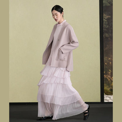 Damen Wolloberbekleidung trendige Übergrößenjacken mit großen Taschen Langarmjacken