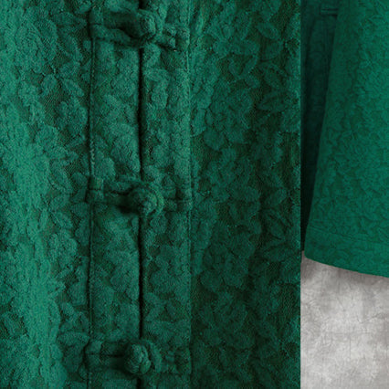 Grüner Mantel aus Wollmischung für Damen, locker sitzend, asymmetrischer Oberbekleidungs-Boutique-Stil, lange Ärmel, Taschen, großer Saum, Trenchcoat