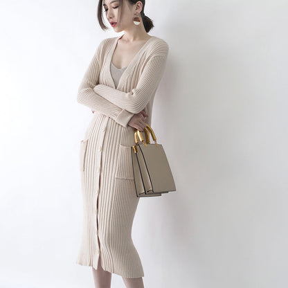 Frauen nackt Wintermantel plus Größe V-Ausschnitt langer Mantel Neue Taschen Strickjacke Mäntel