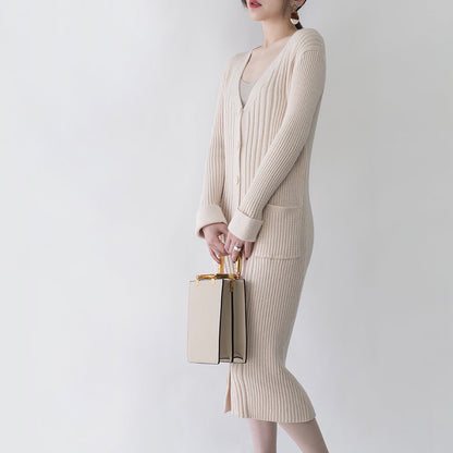 Frauen nackt Wintermantel plus Größe V-Ausschnitt langer Mantel Neue Taschen Strickjacke Mäntel