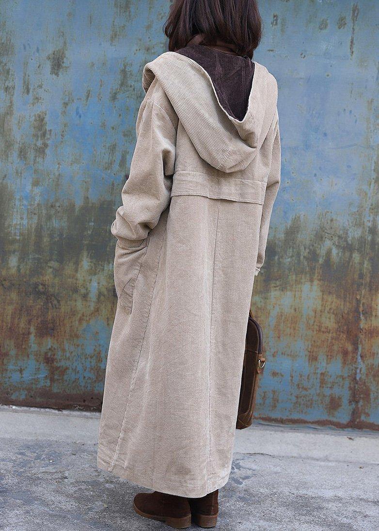 women nude overcoat trendy plus size winter jacket zippered hooded winter coats - SooLinen