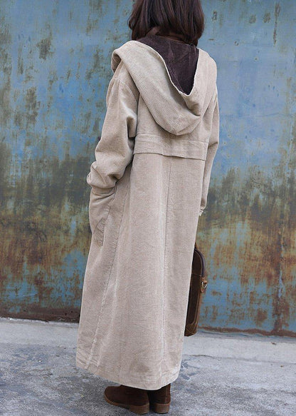 women nude overcoat trendy plus size winter jacket zippered hooded winter coats - SooLinen